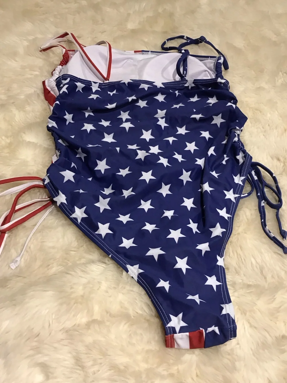 Girls' Stars & Stripes One-Piece Swimsuit - Red, White & Blue